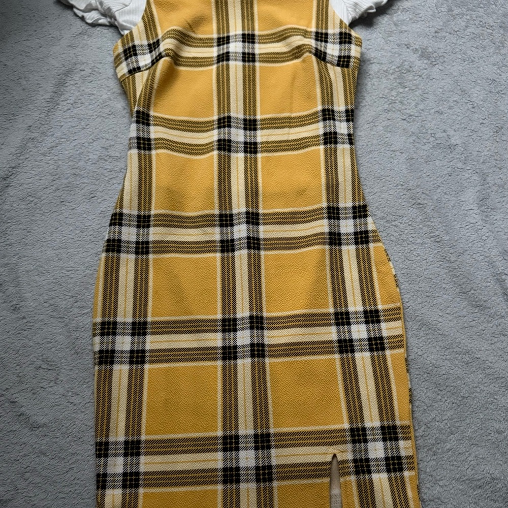 Rue21 Yellow Black Puff Sleeve Sheath Dress